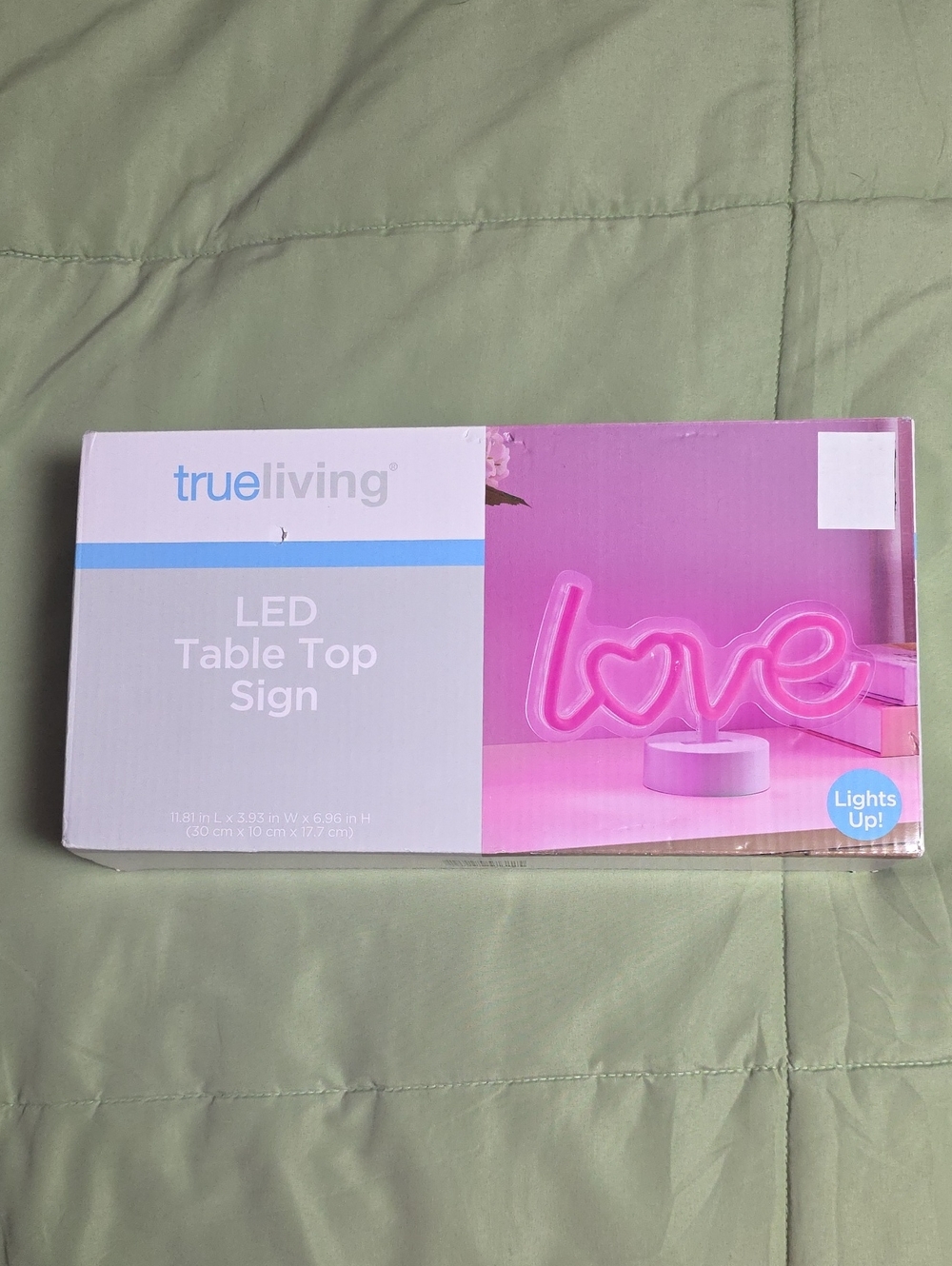 TrueLiving LED 'Love' Table Top Sign - Pink